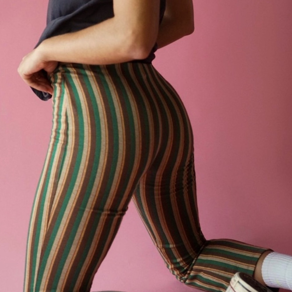 UO stripe kick flare pants